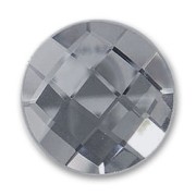 Faceted glass cabochon 14mm Black Diamond x1|raw }}