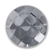Faceted glass cabochon 14mm Black Diamond x1