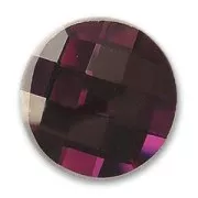 Faceted glass cabochon 14mm Amethyst x1