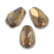 Faceted pears 7x5 mm Crystal Lila Gold Luster x25|raw }}