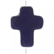10x8mm Cross bead - Dyed imitation Howlite - Dark blue x1|raw }}