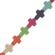 10x8mm Cross dyed imitation Howlite beads - Multicoloured x39cm