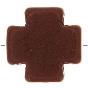 15mm Greek cross bead - Dyed imitation Howlite - Brown x1|raw }}