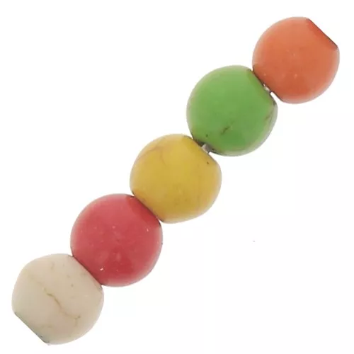 8mm Round dyed imitation Howlite beads - Multicoloured x36cm