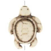 18x14mm Turtle bead dyed imitation Howlite - Ivory x1|raw }}
