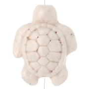 Turtle bead 18x14 mm imitation gem - Ivory x1
