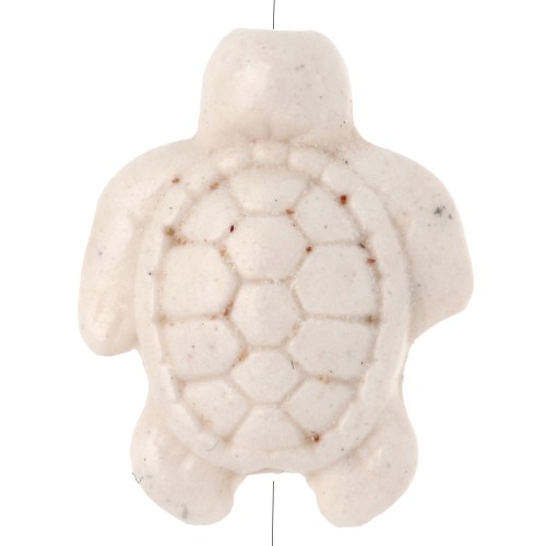 Turtle bead 18x14 mm imitation gem - Ivory x1
