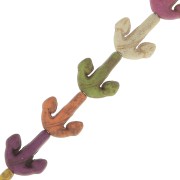 15.5x14mm Anchor dyed imitation Howlite beads - Multicoloured x37cm