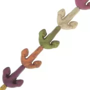 15.5x14mm Anchor dyed imitation Howlite beads - Multicoloured x37cm