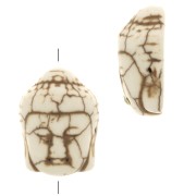 20x14.5mm Buddha bead dyed imitation Howlite - Ivory x1|raw }}