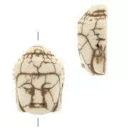 20x14.5mm Buddha bead dyed imitation Howlite - Ivory x1