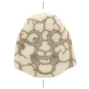 20x19mm Buddha bead dyed imitation Howlite - Ivory x1