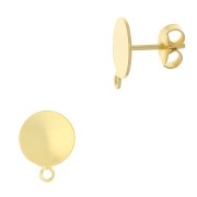 10mm Disc Earstuds - Fine Gold plated x20|raw }}
