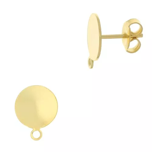 10mm Disc Earstuds - Fine Gold plated x20