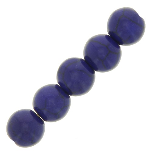 4mm Imitation Howlite Dyed Round beads - Dark Blue x30