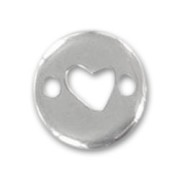 Heart-shaped charms 2 holes 12mm Silver tone x5|raw }}
