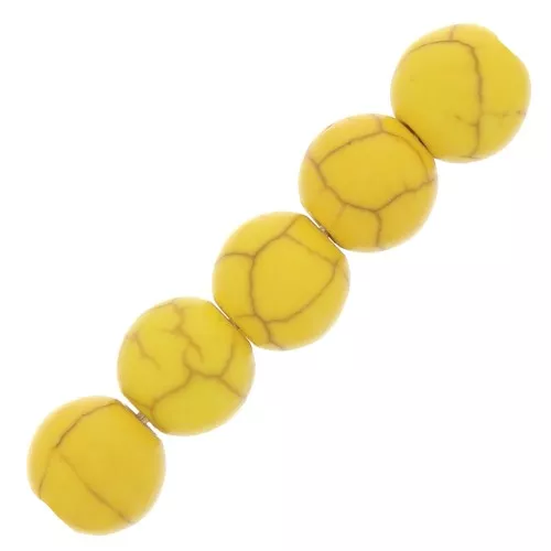 6mm Imitation Howlite Dyed Round beads - Yellow x20