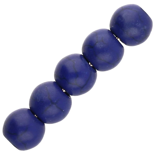 6mm Imitation Howlite Dyed Round beads - Dark Blue x20