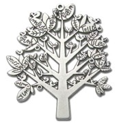 Pendant tree of thoughts 70mm Antique Silver Plating x1