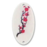 Spacer Roses 2 holes 58x31mm White x1|raw }}