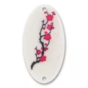 Spacer Roses 2 holes 58x31mm White x1