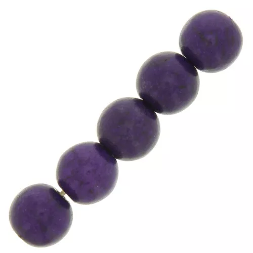 8mm Imitation Howlite Dyed Round beads - Purple x10
