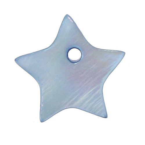 Mother-of-Pearl star-shaped Sequins 12mm Blue Jean x10