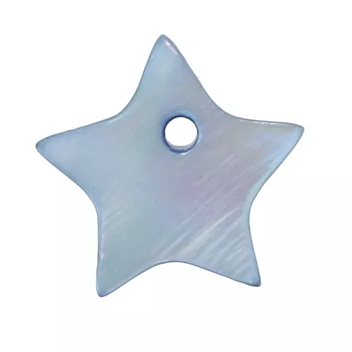 Mother-of-Pearl star-shaped Sequins 12mm Blue Jean x10