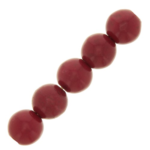 10mm Imitation Howlite Dyed Round beads - Red x10