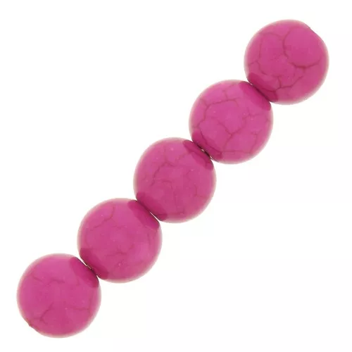10mm Imitation Howlite Dyed Round beads - Fuchsia x10