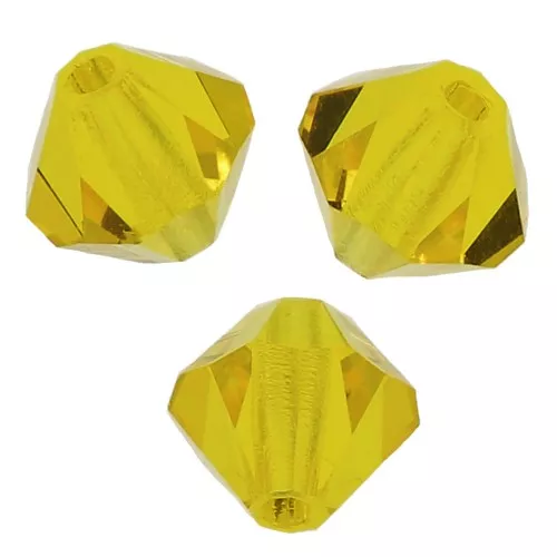 3mm Preciosa Crystal Bicones - MC Bead Rondell - Citrine x30