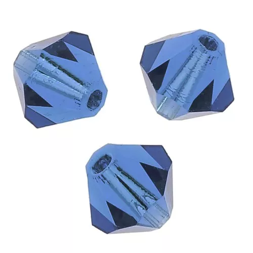 3mm Preciosa Crystal Bicones - MC Bead Rondell - Sapphire x30