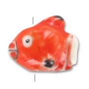 Ceramics Fish 13x16mm Red x1