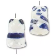 Ceramics Panda 19x12mm White/Blue x1