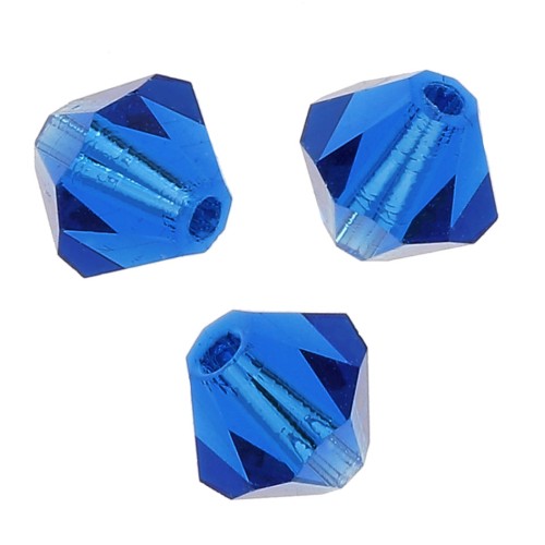 3mm Preciosa Crystal Bicones - MC Bead Rondell - Capri Blue x30