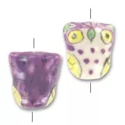 Ceramics Owl 20x18mm Purple x1