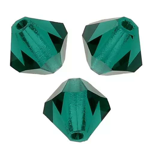 3mm Preciosa Crystal Bicones - MC Bead Rondell - Emerald x30