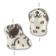 Ceramics Dog 14x10mm Brown x1