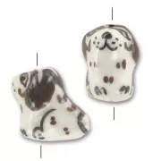 Ceramics Dog 14x10mm Brown x1