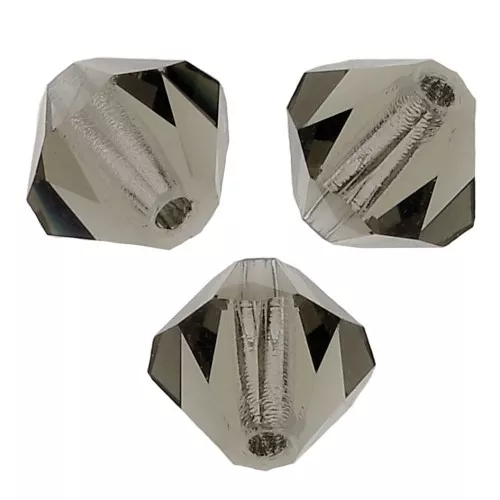 3mm Preciosa Crystal Bicones - MC Bead Rondell - Black Diamond x30