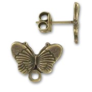 Earstuds butterfly shaped 16mm Bronze tone x2|raw }}
