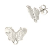 Earstuds butterfly shaped 16mm Rhodium Tone x2|raw }}