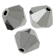 3mm Preciosa Crystal Bicones - MC Bead Rondell - Jet Hematite Full x30