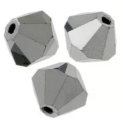 3mm Preciosa Crystal Bicones - MC Bead Rondell - Jet Hematite Full x30