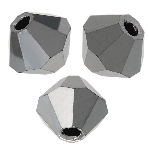 3mm Preciosa Crystal Bicones - MC Bead Rondell - Jet Light Hematite Full x30