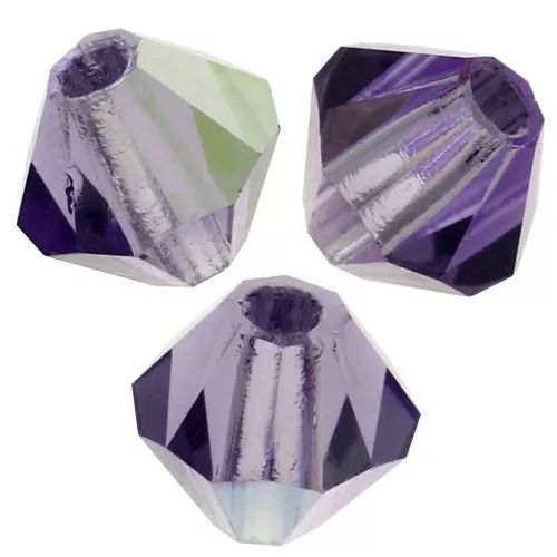 3mm Preciosa Crystal Bicones - MC Bead Rondell - Tanzanite AB x30