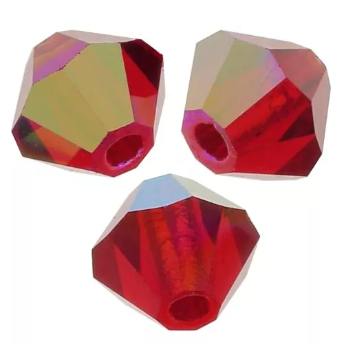 3mm Preciosa Crystal Bicones - MC Bead Rondell - Light Siam AB x30