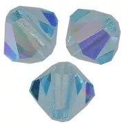 3mm Preciosa Crystal Bicones - MC Bead Rondell - Aqua Bohemica AB x30