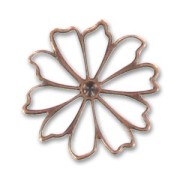 Light pendants flowers 40mm Old copper tone x6