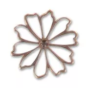 Light pendants flowers 40mm Old copper tone x6